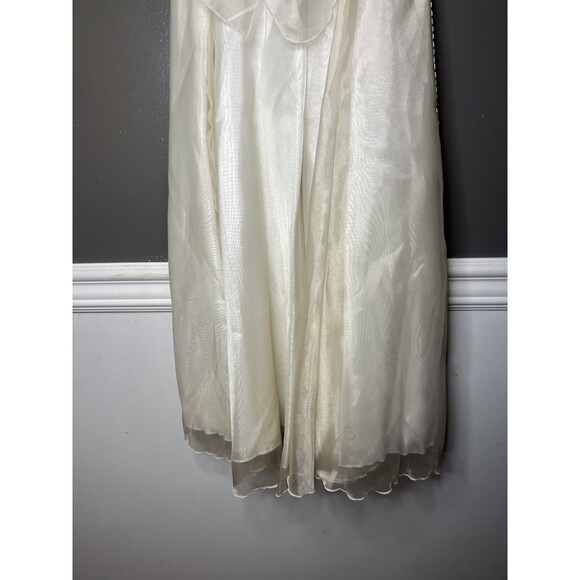 Growing Up Dress Girls Size 10 Ivory Formal Flower Girl Gown Jacket Bow Beaded - Picture 5 of 11